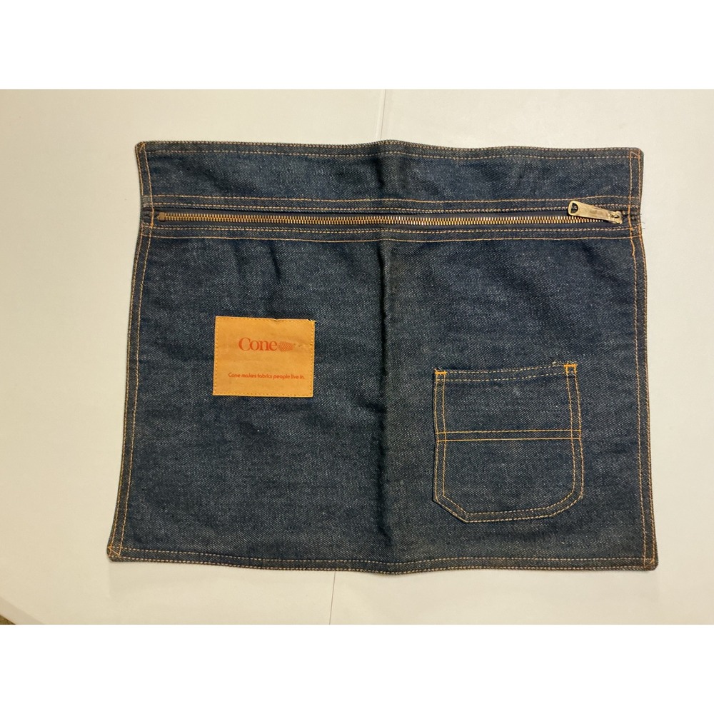VTG Cone Mills Denim Zippered Pouch Unisex OS Blue Raw Rare Collectible